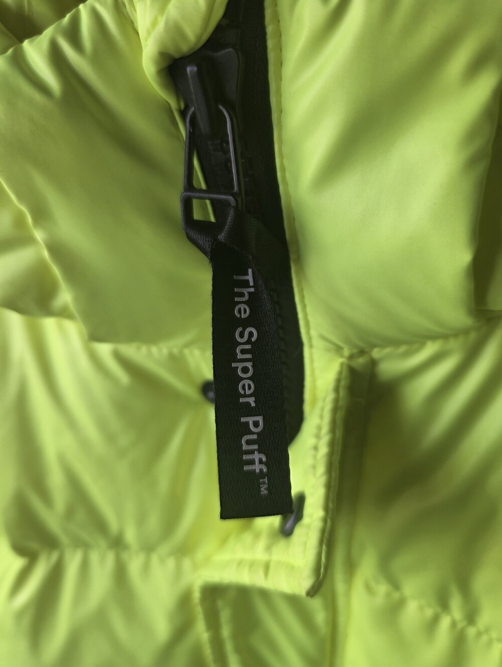 TNA Super Puff Neon Fluorescent Yellow Puffer Winter Jacket Womens XL - Picture 5 of 14